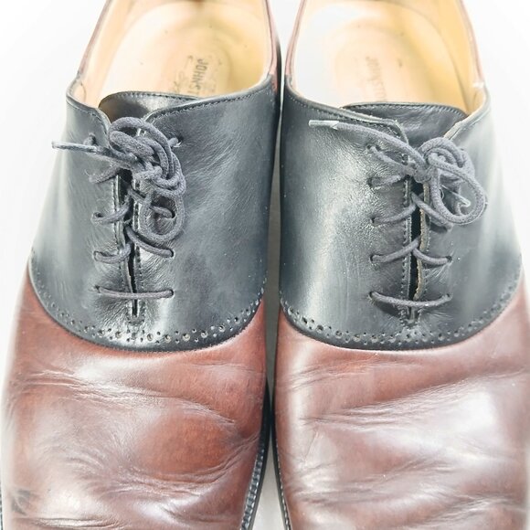 Johnston & Murphy Signature Series Two-Tone Saddle Oxfords 12 Goodyear Neolite - Picture 8 of 14